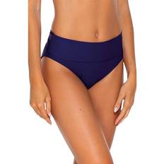 Blue Bikinis Sunsets Indigo Fold-Over High-Waist Bikini Bottom Indigo