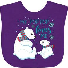 Purple Food Bibs Inktastic My Pop Pop Loves Me Cute Polar Bears Baby Bib