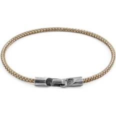 Ancre Bracelets Anchor & Crew Sand Brown Talbot Silver and Rope Bracelet