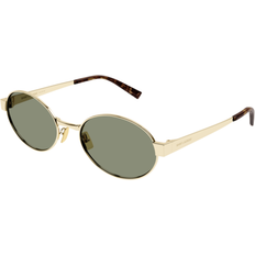 Saint Laurent Unisex Sunglasses Saint Laurent Women's Oval Metal Black