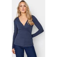 LTS Tall Navy Blue Wrap Top Tall Women's Wrap Tops