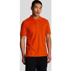 Lyle & Scott Orange Pikétröjor Lyle & Scott Mens Plain Polo Shirt in Orange Tangerine Tango