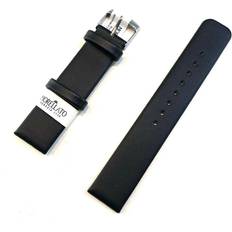 Stainless Steel - Unisex Watch Straps Morellato Large Genuine Leather Black 16mm Chrome-plated Buckle 1930 Collection
