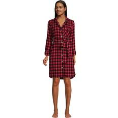 Nightgowns Lands' End Women Petite 3/4 Sleeve Flannel Sleepshirt Nightgown