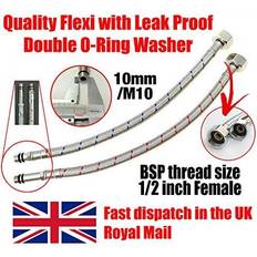 Xcel Home 2 x 10mm x 1/2 BSP 500mm Long Kitchen/Basin Monobloc Mixer Tap Connector Flexi Pipes Tails -FBA