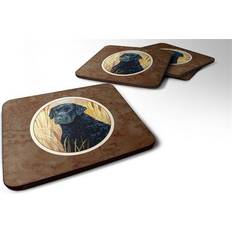 Caroline's Treasures Curly Coated Retriever Foam Coaster 4pcs