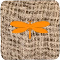 Orange Coasters CoolCookware Moth Burlap Foam Coaster 4pcs