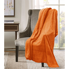 Orange Blankets Velosso Soft Chevron Blankets Orange