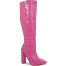 Berness Aster Croc Embossed Boot - Hot Pink