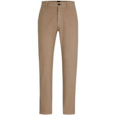 HUGO BOSS Pants HUGO BOSS Men's Honeycomb-Structured Tapered-Fit Trousers Open Brown