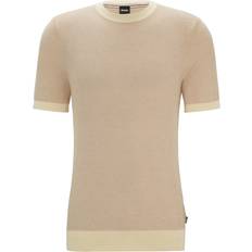 Beige T-shirts BOSS Tantino Knit T Shirt Beige