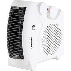 Fan Heater Portable Upright 2 Heat Setting Cool Option, White