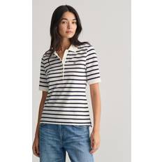 Gant Women Polo Shirts Gant Women Striped Shield Piqué Polo Shirt