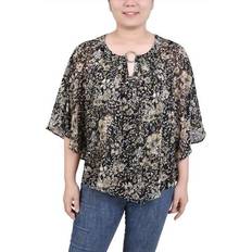 Women - XL Capes & Ponchos NY Collection Missy Chiffon Poncho Top With Ring