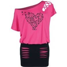 Full Volume by EMP Bright Dress with Print and Cut Outs Short dress pink