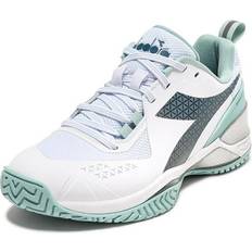 Diadora Women Racket Sport Shoes Diadora Blushield Torneo AG Women's Tennis Shoes White/Legion Blue/Surf Spray