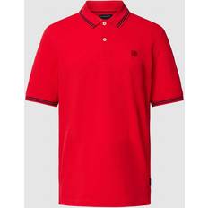 Bugatti Poloshirt, Baumwolle, Logo-Stickerei, für Herren, rot