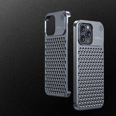 Grey, for iphone13 Pro6.1" 2023 New Borderless All Metal Cooling Phone Case For iPhone 14 Pro Max Shockproof Breathable Back Cover For iPhone 13 Pro Max