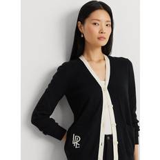 Ralph Lauren Women Cardigans Ralph Lauren Women's Two-Tone Cardigan Black/mascarpone Cream