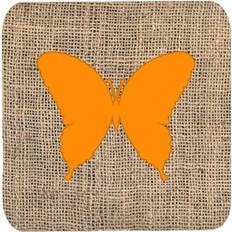 Orange Coasters CoolCookware Butterfly Burlap And Foam 4pcs