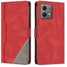 Smartphone Flip Fodral Kompatibel med Motorola Moto Edge 40 Neo Fodral, Moto Edge 40 Neo Plånboksfodral Slim PU Läder Telefonfodral Flip Folio Läderfodral Korthållare Stötsäkert skyddsfodral med handl