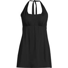 Lands' End XXL Swimwear Lands' End Plus Halter One-Piece Swimdress, Women's, 3XL, Black