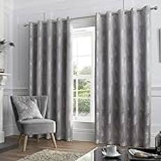 Curtina Fjäder-jacquardfodrad ögla, silver, gardiner: