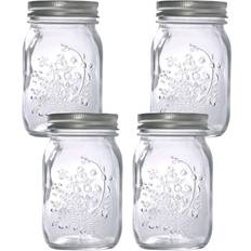 Glass food containers with lids Regular Mouth Mason Food Container 4pcs 0.5L
