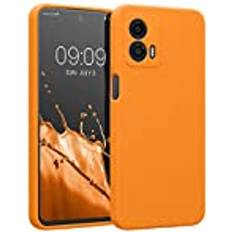 Kwmobile fodral kompatibelt med Motorola Moto G53 5G fodral – smalt TPU silikon telefonskydd – mjuk yta – fruktig orange