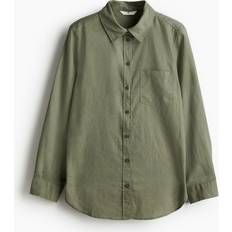 Shirts H&M & Linen-blend Shirt Green