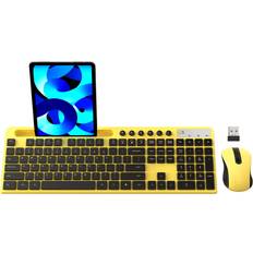 Marvo Keyboard and Mouse Combo, 2.4G Ergonomic Wireless with Phone Tablet Holder, Silent Mouse