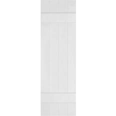 Windows Ekena Millwork 14 Lifetime Vinyl Custom Four Joined Batten Window Shutter