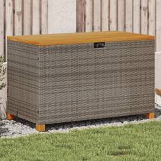 vidaXL Gartentruhe Grau 110 x 55 x 63 cm Poly Rattan