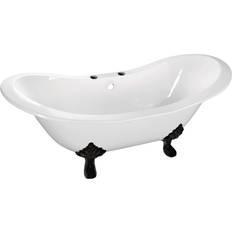 Black Bathtubs Kingston Brass Aqua Eden Collection VCT7D7231NC0 72-Inch Iron Double Clawfoot Tub