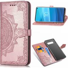 Samsung Mandala läder Galaxy S10 fodral Rosa