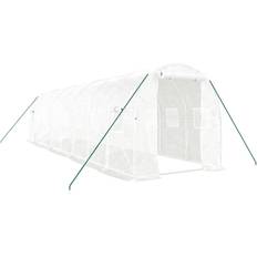 vidaXL white, 8 2 2 m Greenhouse Plant House with Steel Frame Polytunnel Greenhouse Green