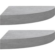 vidaXL 326643 Concrete Grey Wall Shelf 35cm 2pcs