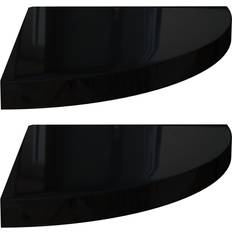 vidaXL 323911 High Gloss Black Mensole da Parete 35cm 2pcs