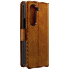 Avizar Funda para Samsung Galaxy Z Fold 5 Tarjetero magnético Marrón claro marrón caramelo