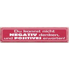 Accessoires d'intérieur Vianmo Blechschild 46x10 cm - Kannst Nicht Negativ Denken Und