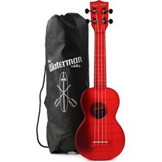 Transparente Ukeleles Kala Waterman Seaglass Collection Soprano Ukulele Transparent Maritime Red