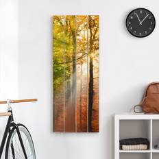 Oak Wall Decor Klebefieber Holzbild Plankenoptik & Landschaft Hochformat Morning Light Wanddeko