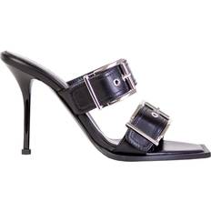 Gray - Men Heeled Sandals Dolce & Gabbana Alexander McQueen Heeled Buckle Black Sandals EU37/US7 Black