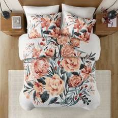 Madison Park Junia Duvet Cover Orange, Green, White (264.2x233.7cm)