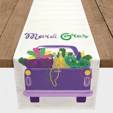 Textiles Designs Direct 72" Mask Truck Mardi Gras Runner (182.88x40.64)