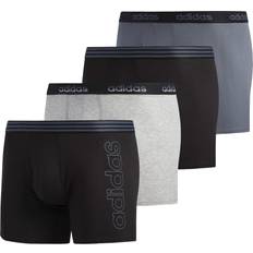 Underwear Adidas Men's Big & Tall Core Stretch Cotton Boxer Brief Underwear 4-Pack Black/Onix/Light Onix/Heather Grey