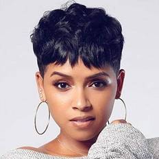 BeiSDWig Short Pixie Cut Hair Natural Synthetic Wigs For Heat Natural