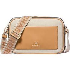 Michael Kors Maeve Large Canvas and Smooth Crossbody Bag - Pale Peanut