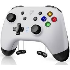 EasySMX White Wireless Gamepad Controller for Nintendo Switch Pro Switch, Joystick Joypad PC/PS3 with Dual Shock Vibration 6-Axis Turbo Motion Control