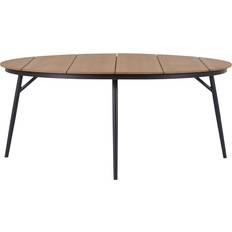 Rundt havebord teak/sort